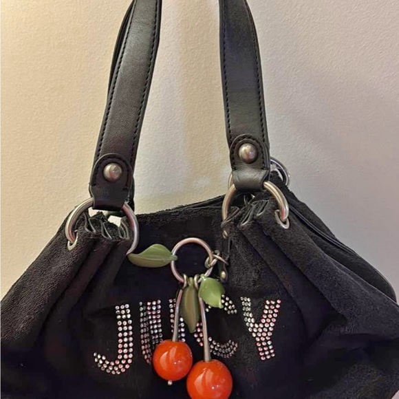 Juicy Couture Handbags - Juicy Couture Black Handbag with Cherry Charm NEW WITH TAG